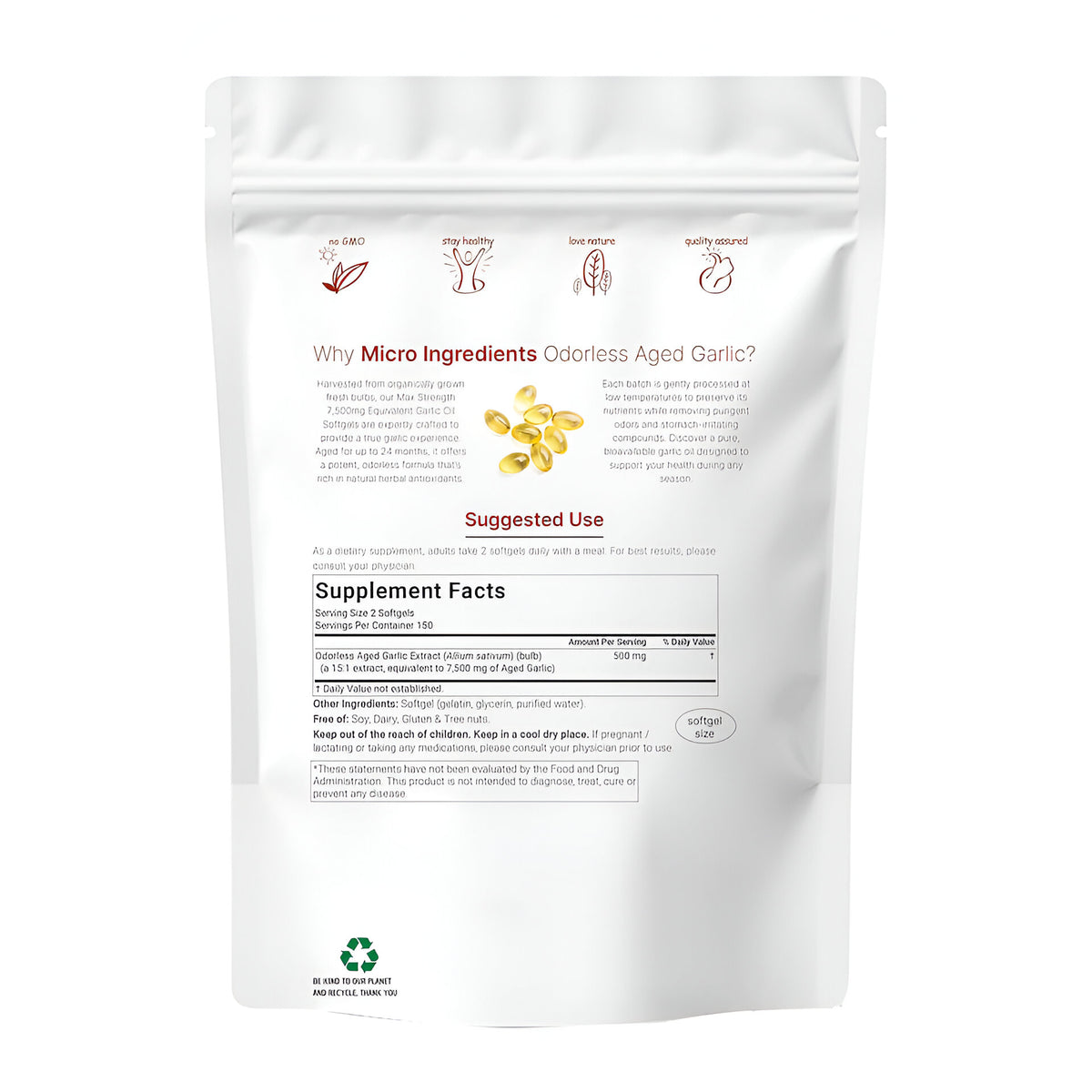 Vitalio Odorless Garlic, 300 Softgels